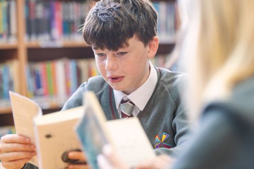 Library Boy with book 1